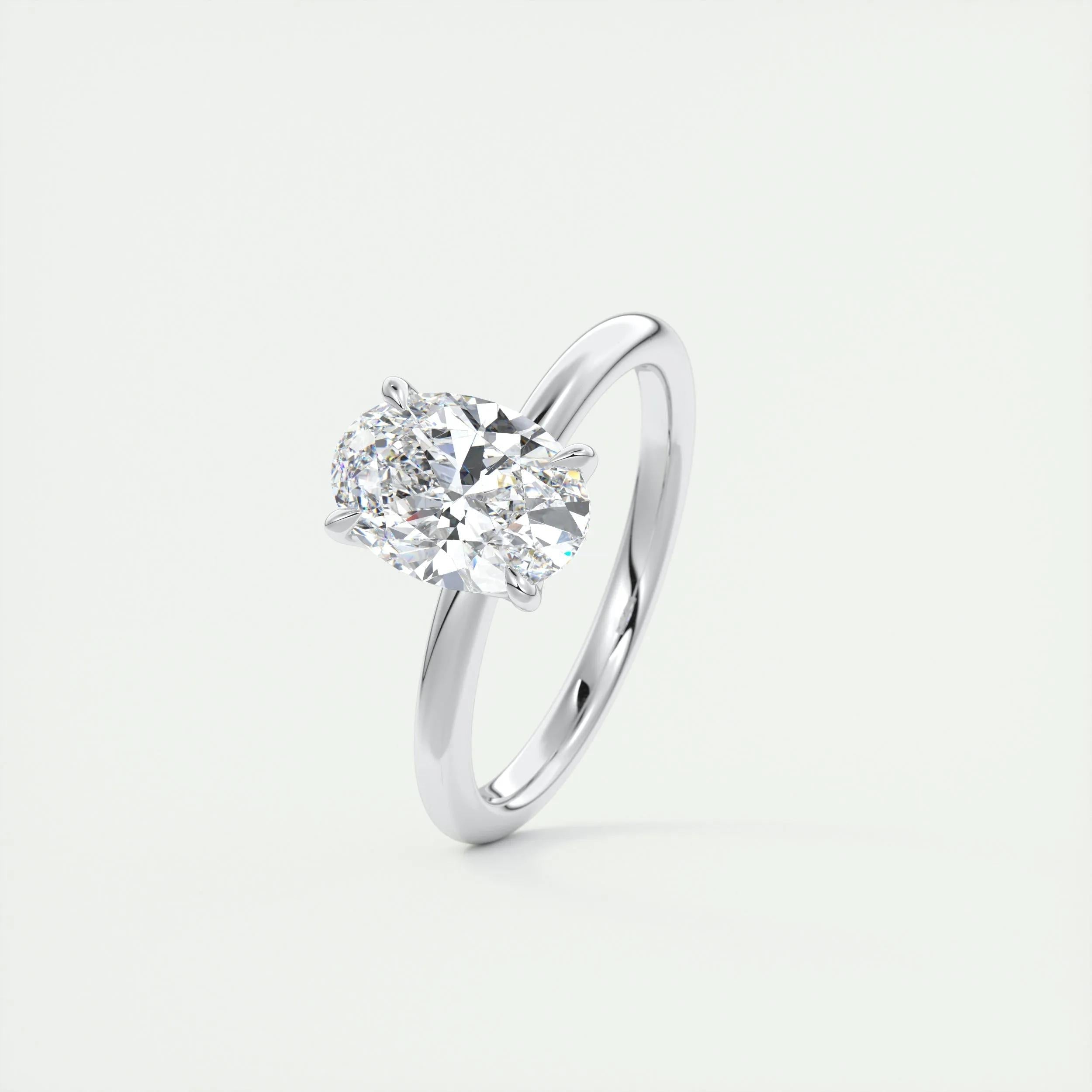 1.5 CT Oval Solitaire CVD F/VS1 Diamond Engagement Ring 5
