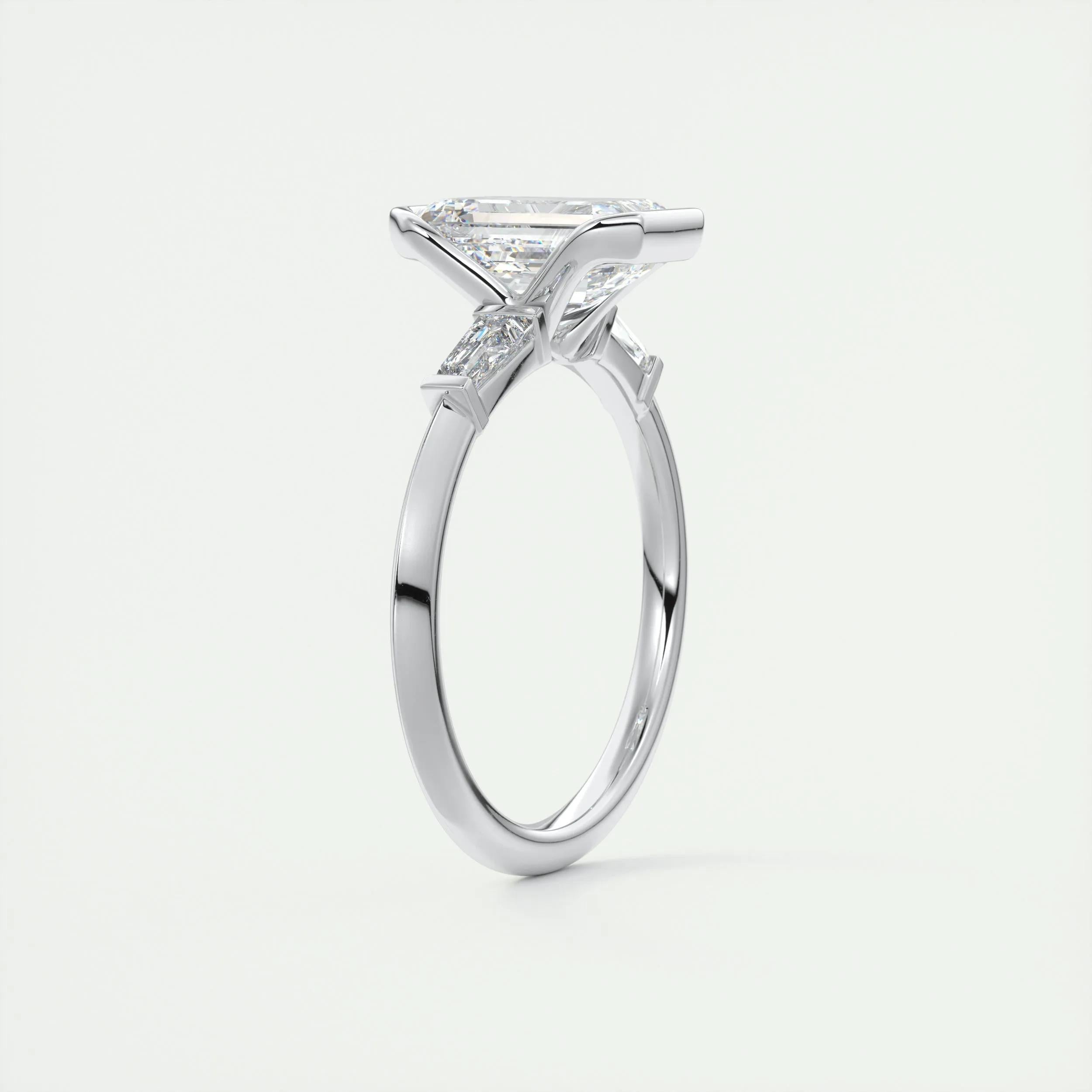 2 CT Emerald Three Stome CVD F/VS1 Diamond Engagement Ring 6