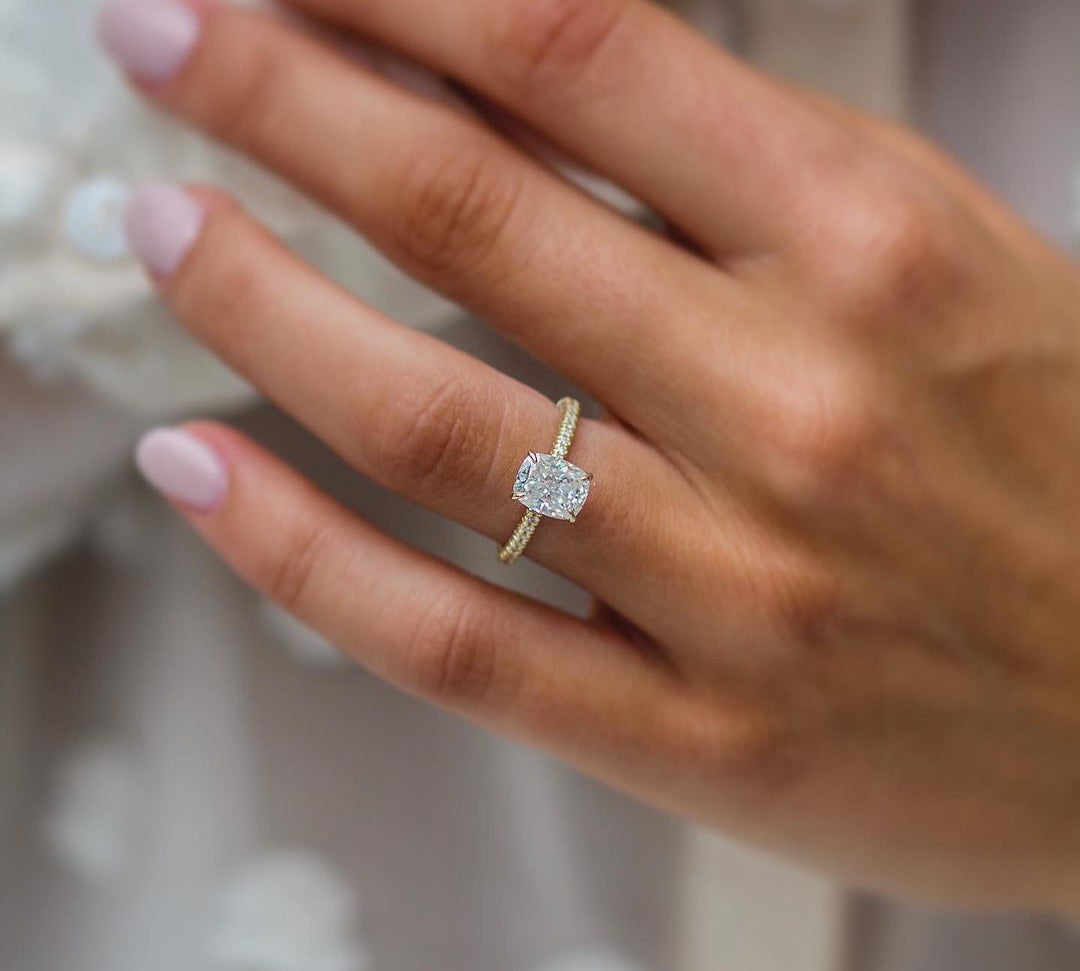 1.50 CT Cushion Solitaire Moissanite Engagement Ring 2