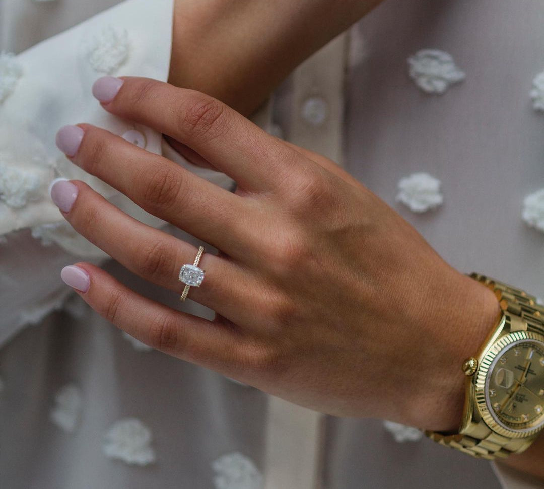 1.50 CT Cushion Solitaire Moissanite Engagement Ring 1