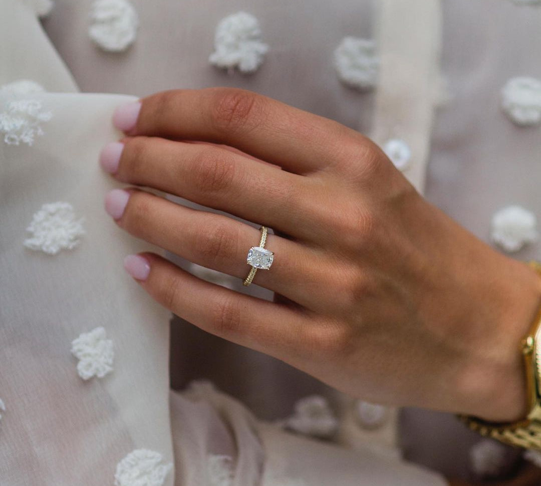 1.50 CT Cushion Solitaire Moissanite Engagement Ring 3