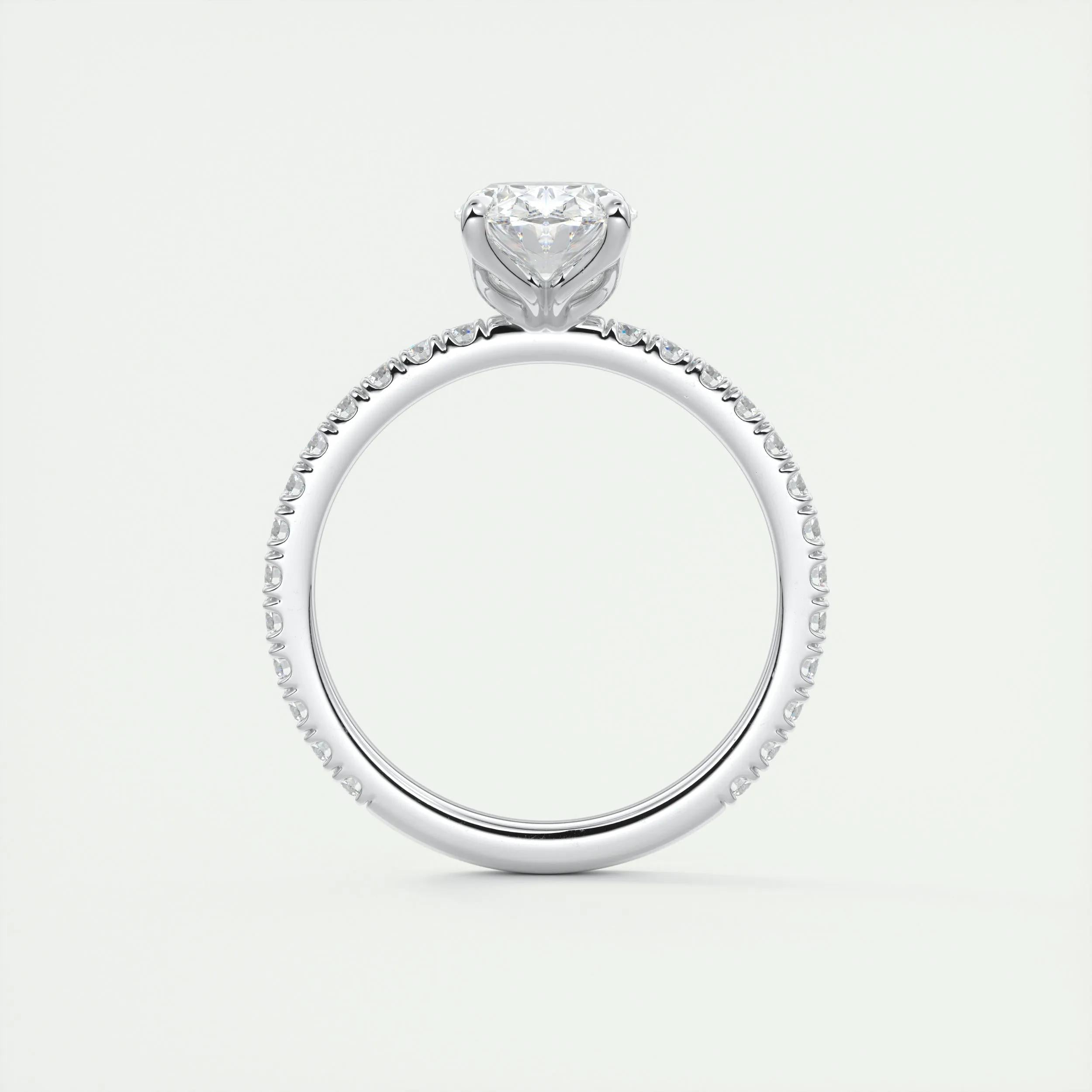 1.5 CT Oval Solitaire CVD F/VS1 Diamond Engagement Ring 7