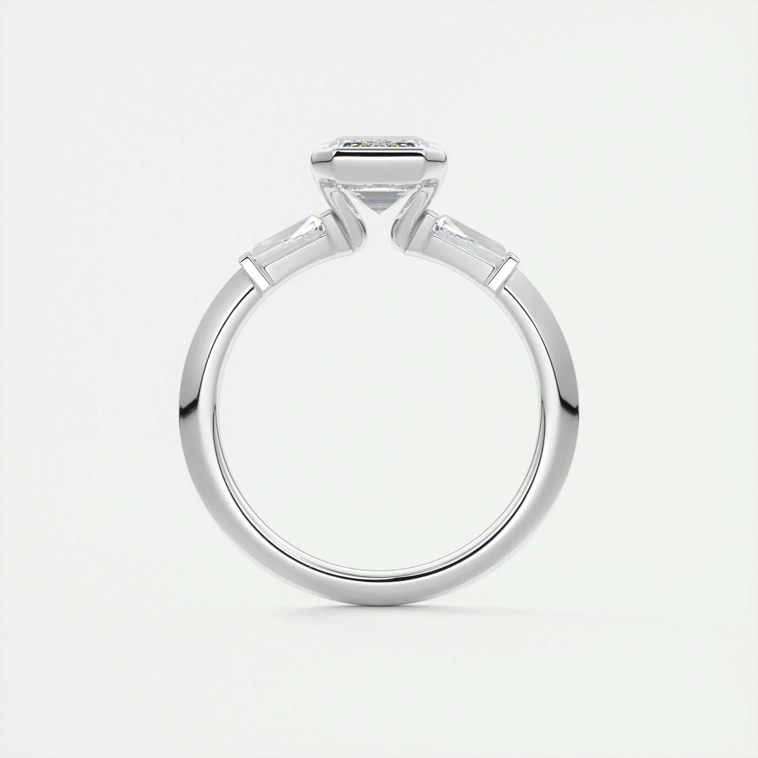 2 CT Emerald Three Stome CVD F/VS1 Diamond Engagement Ring 7