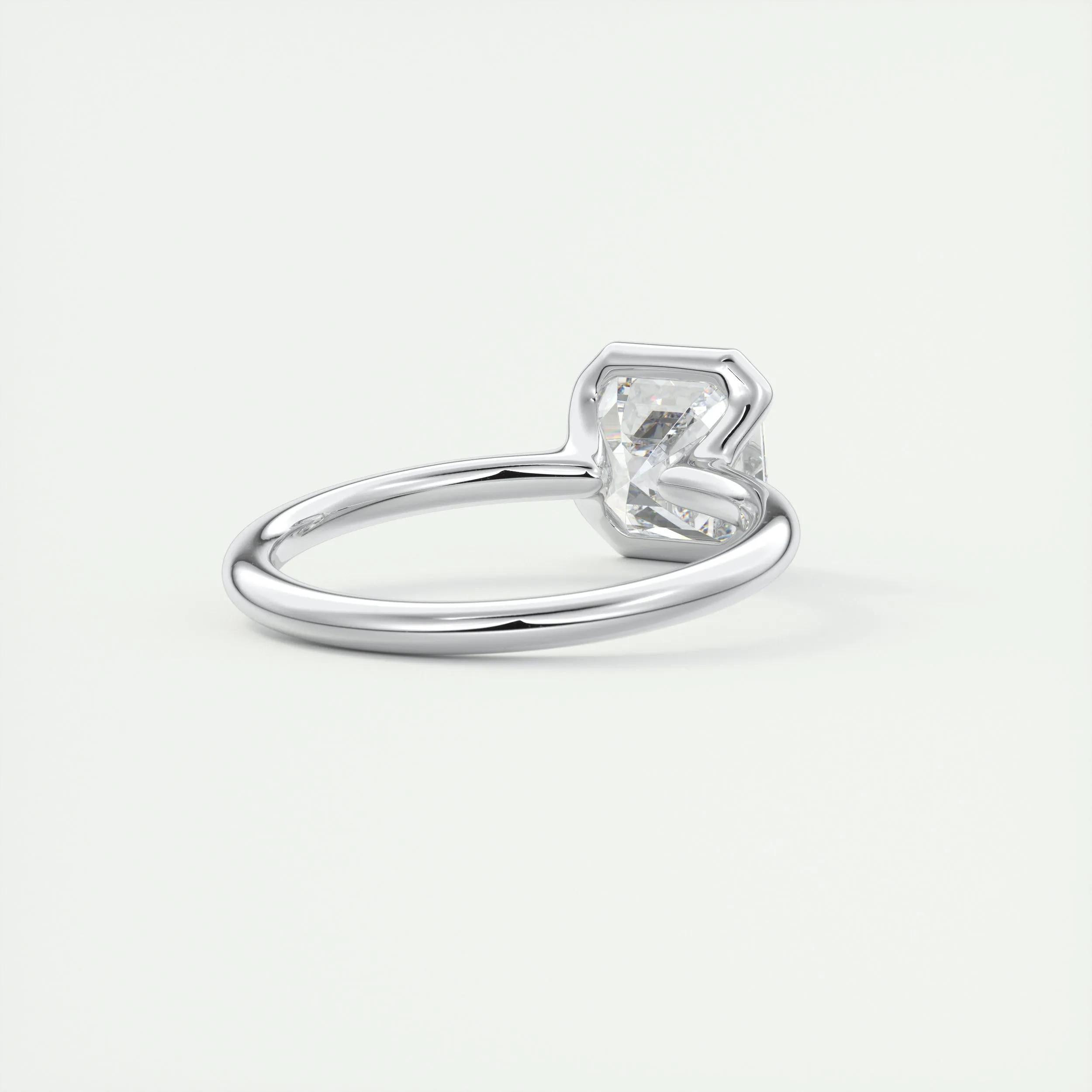 2 CT Asscher Half Bezel CVD F/VS1 Diamond Engagement Ring 4