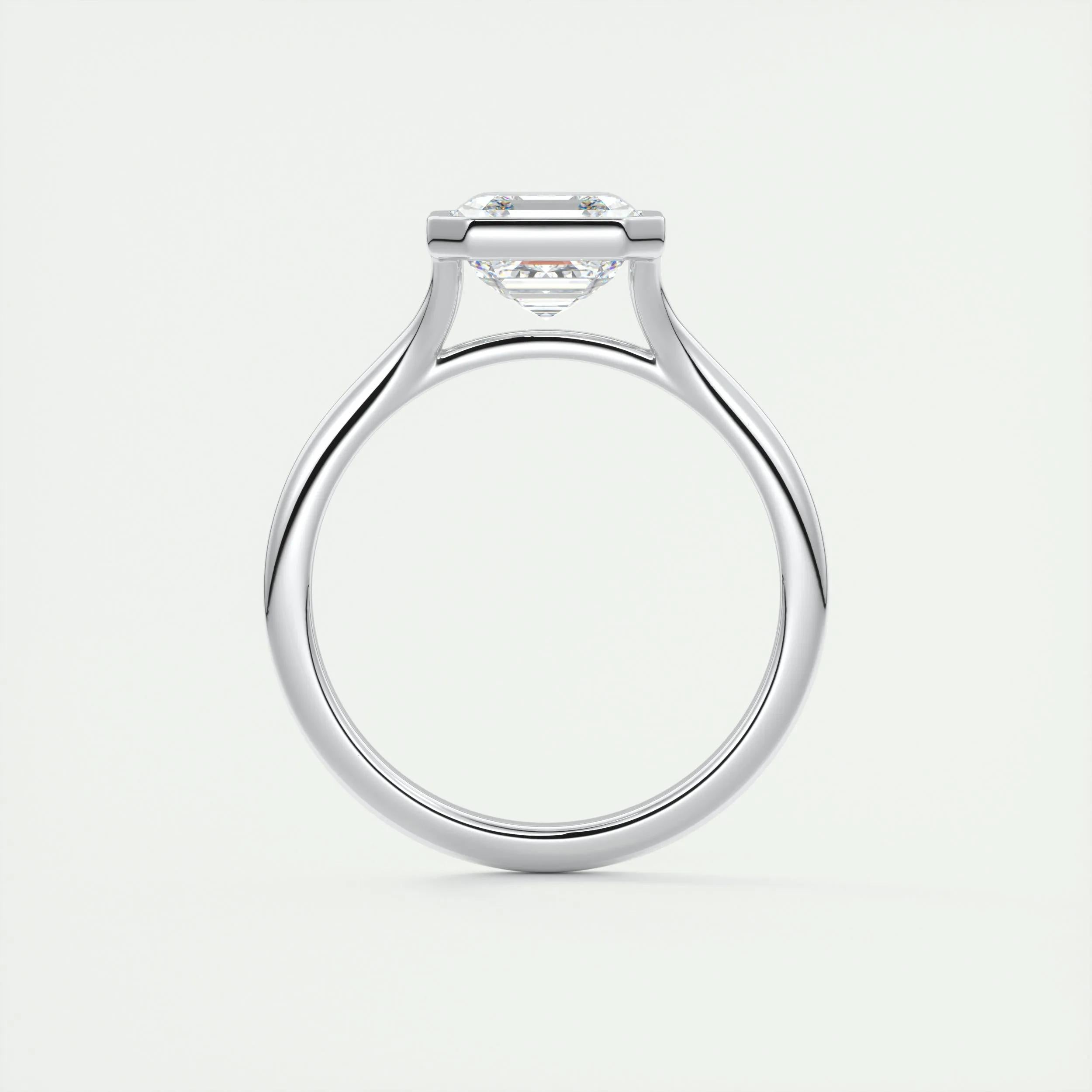2 CT Asscher Bezel CVD F/VS1 Diamond Engagement Ring 7