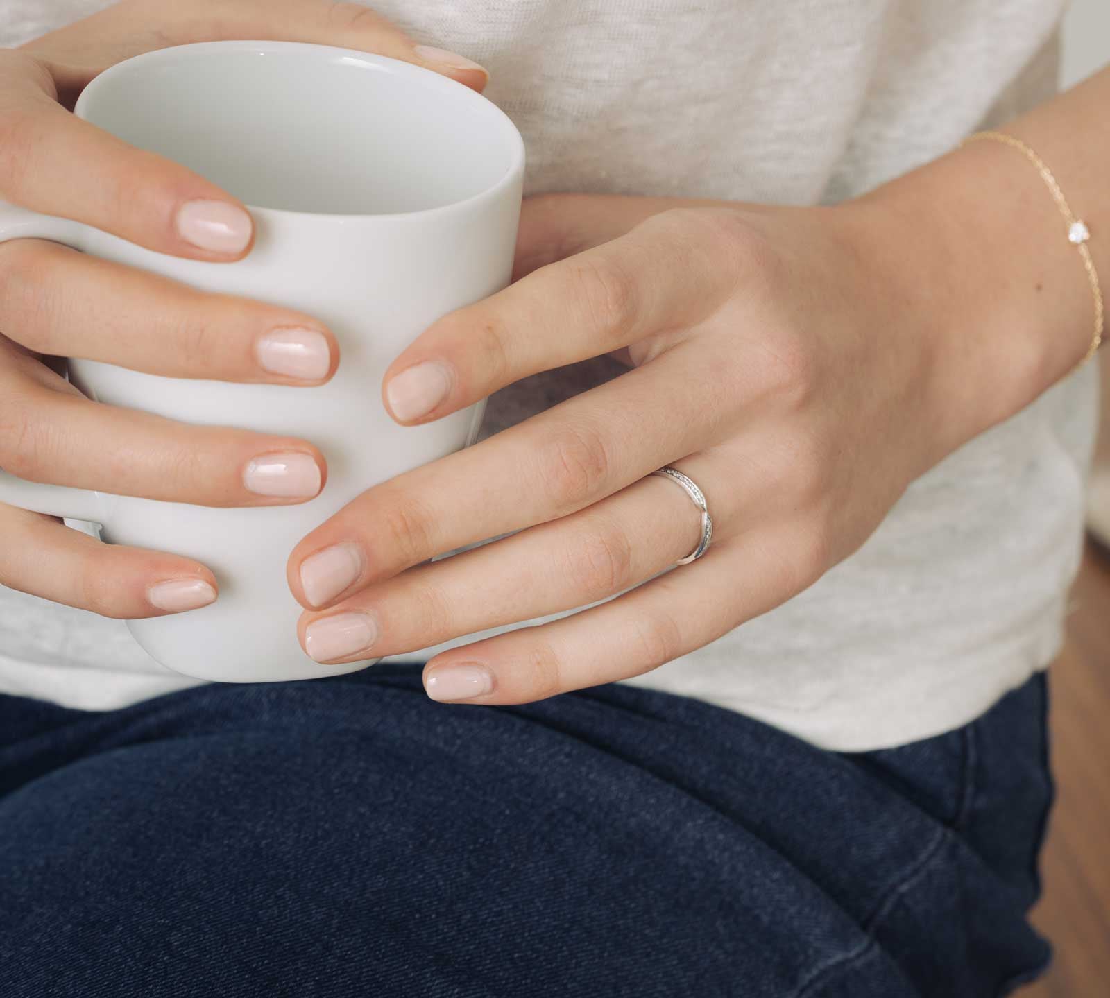 0.22 CT Round Shaped Moissanite Channel Setting Wedding Band 3