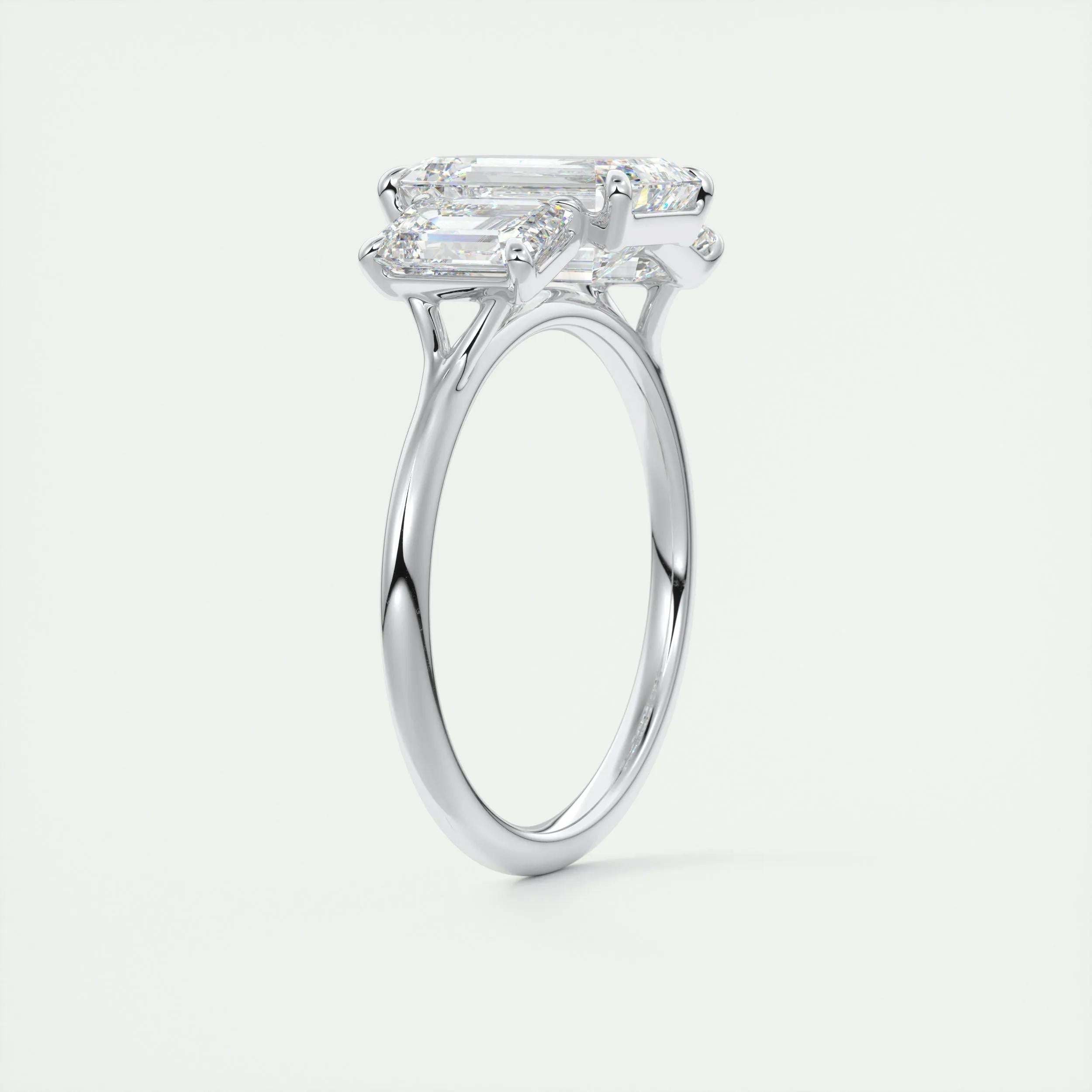 2 CT Emerald Three Stone CVD F/VS1 Diamond Engagement Ring 7