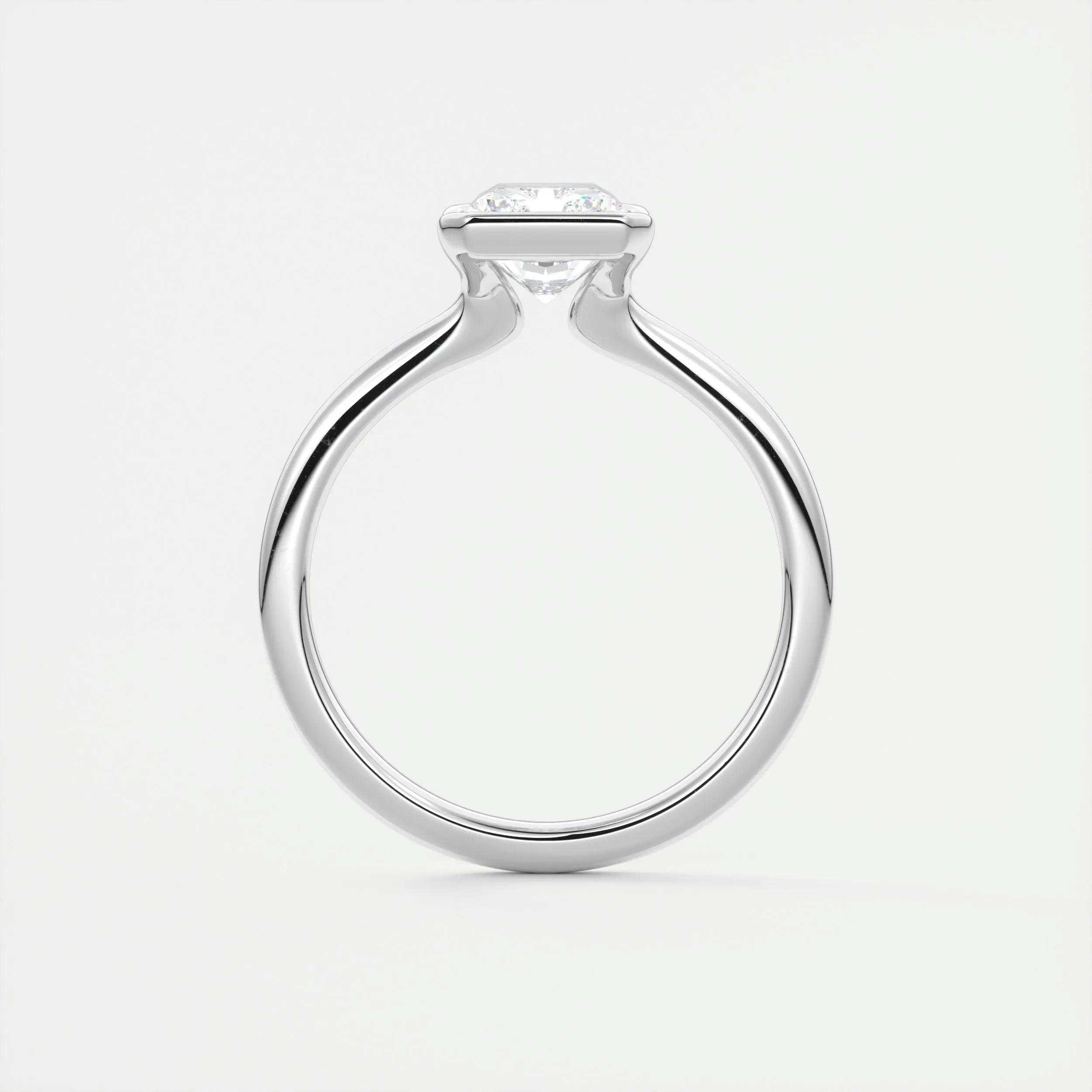 2 CT Radiant Half Bezel CVD F/VS1 Diamond Engagement Ring 7