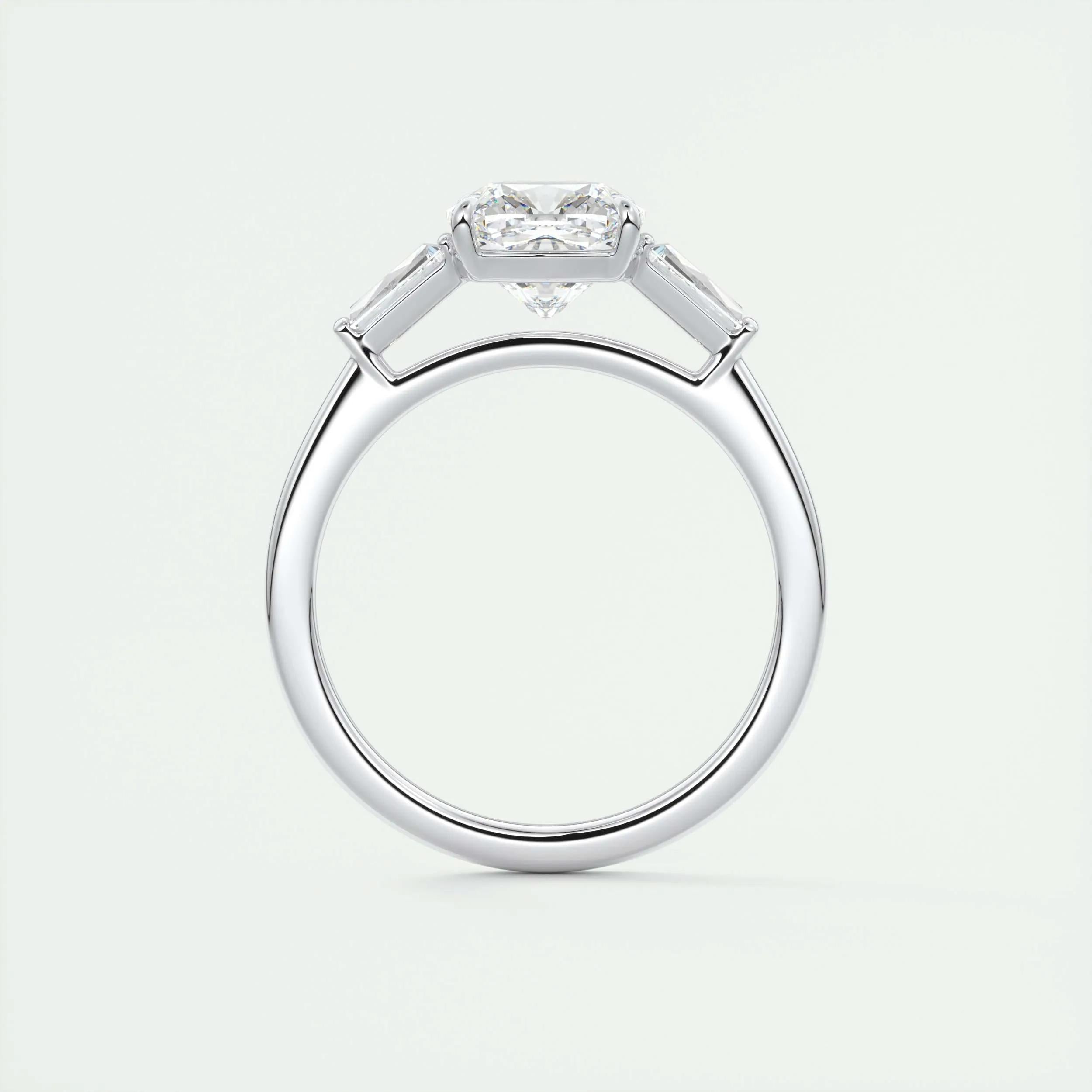 2 CT Cushion Three Stone CVD F/VS1 Diamond Engagement Ring 7