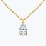 0.25-1.0ct Pear Cut Solitaire Moissanite Diamond Necklace 2