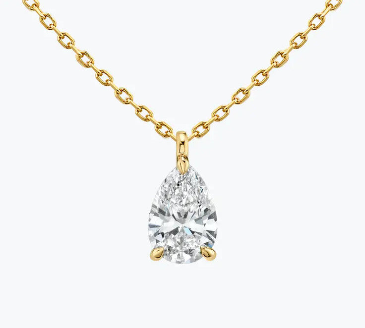 0.25-1.0ct Pear Cut Solitaire Moissanite Diamond Layering Necklace 3