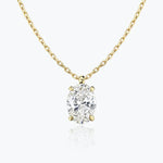 0.25-1.0ct Oval Cut Solitaire Moissanite Diamond Necklace 2