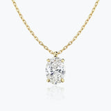 0.25-1.0ct Oval Cut Solitaire Moissanite Diamond Necklace 2