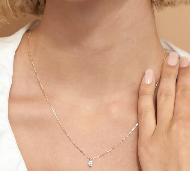 0.25-1.0ct Marquise Cut Solitaire Moissanite Diamond Layering Necklace 2