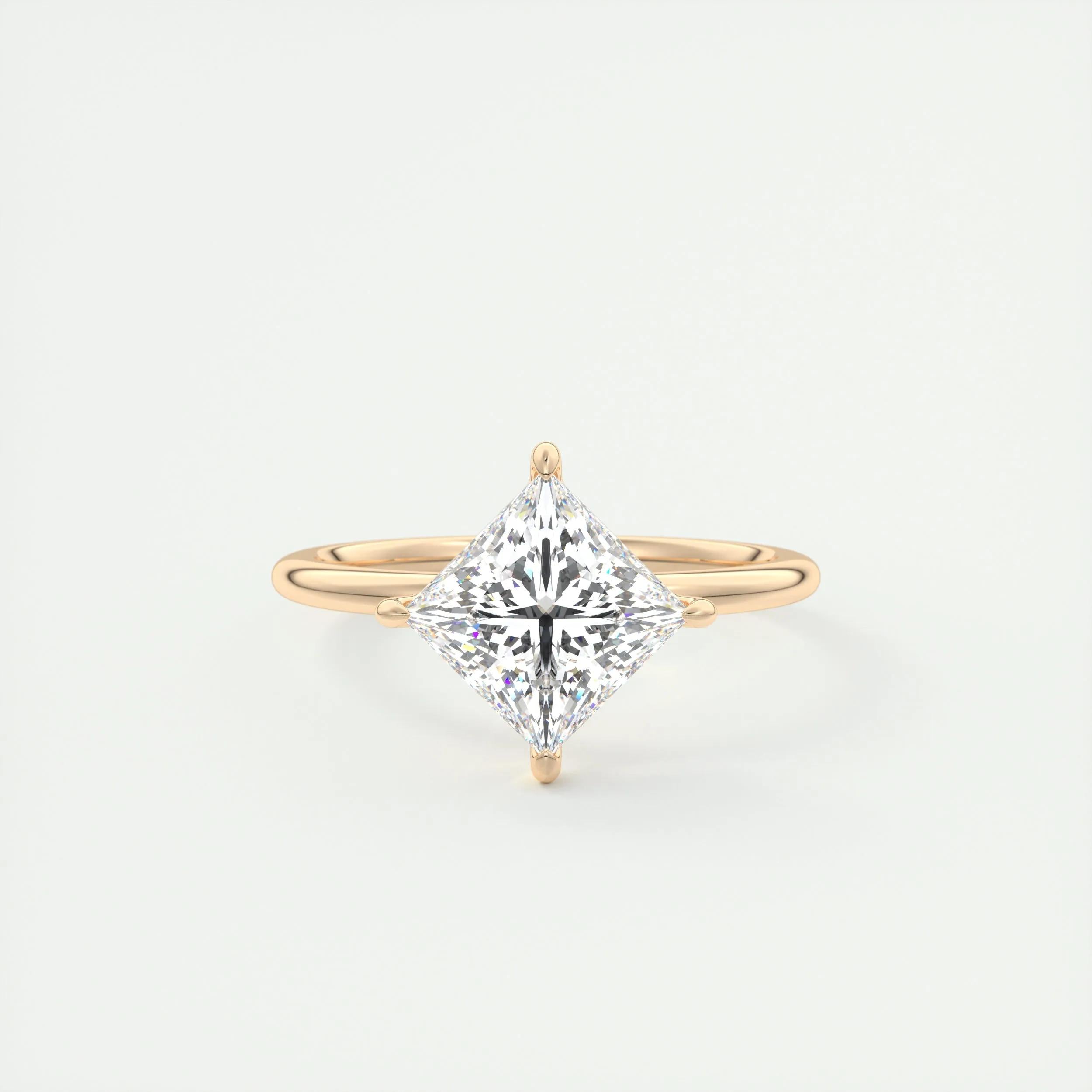 2 CT Princess Solitaire CVD F/VS1 Diamond Engagement Ring 15