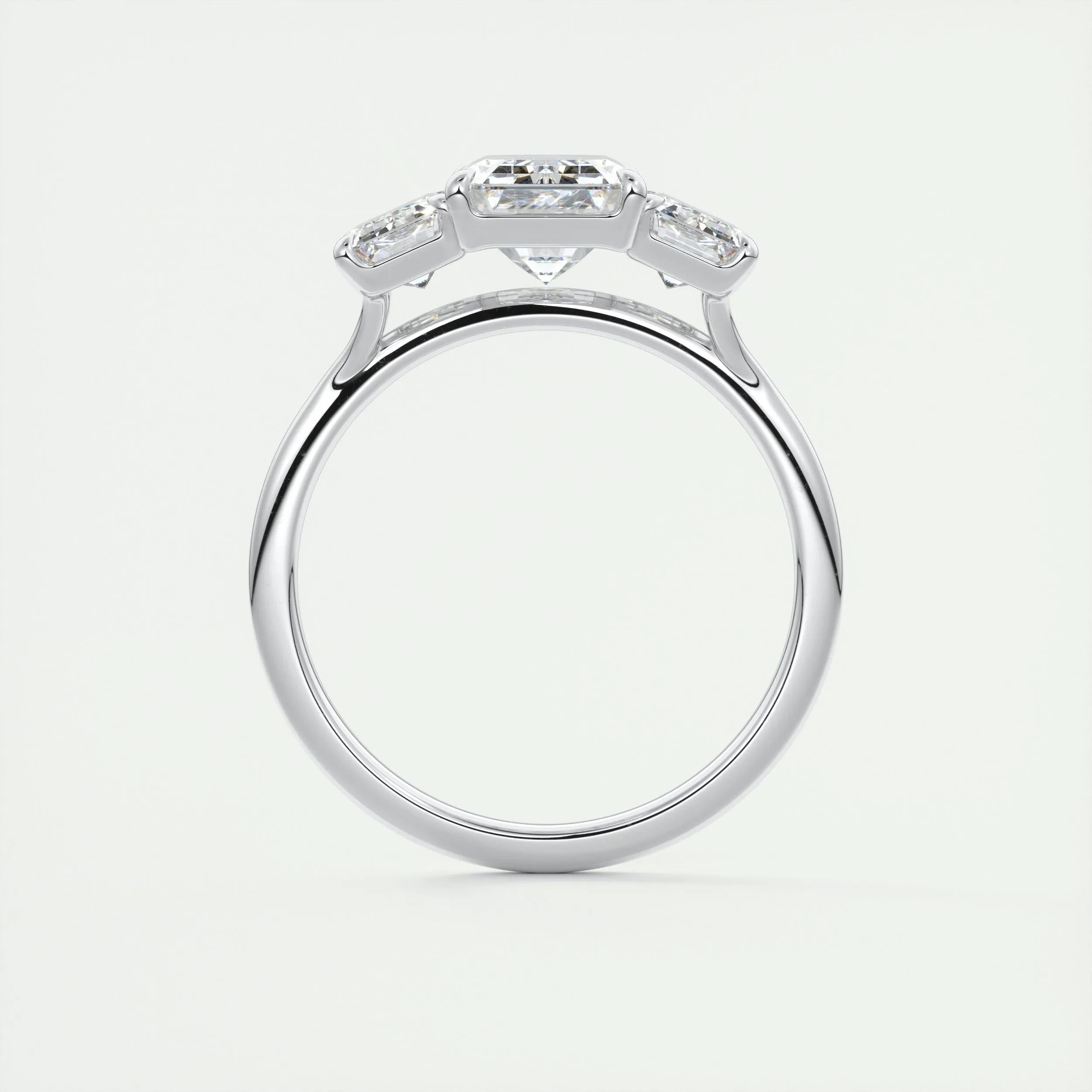 2 CT Emerald Three Stone CVD F/VS1 Diamond Engagement Ring 8