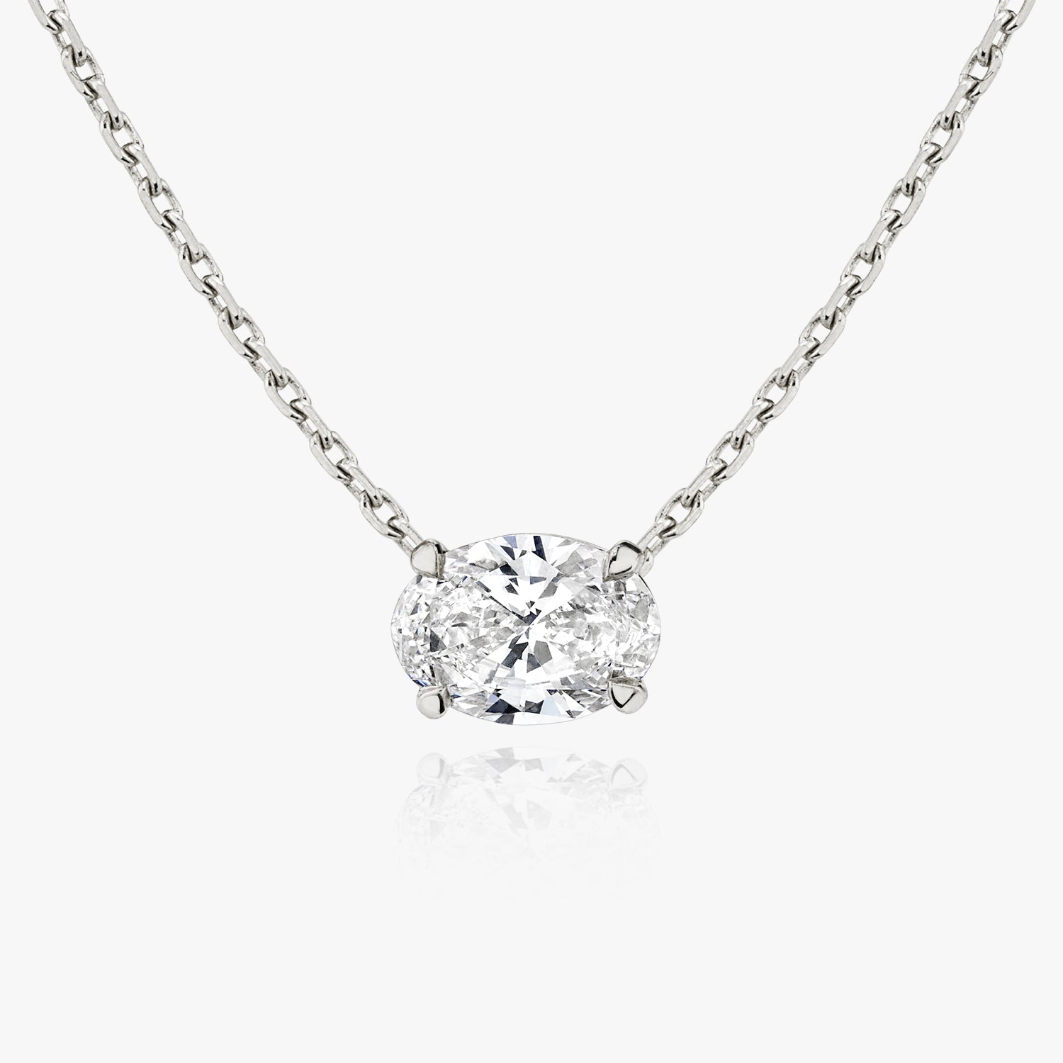 0.25 CT-1.0 CT Oval Solitaire CVD F/VS Diamond Necklace 1