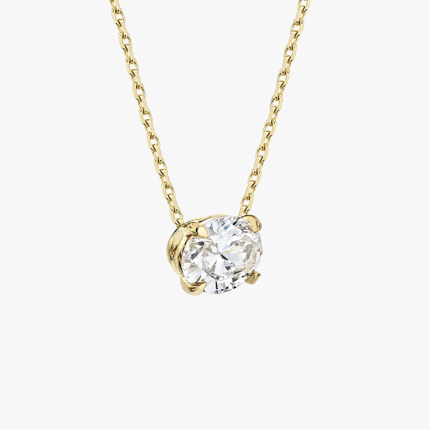 0.25 CT-1.0 CT Oval Solitaire CVD F/VS Diamond Necklace 5