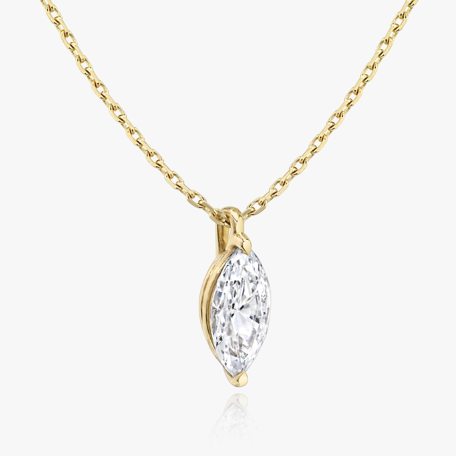 0.25 CT-1.0 CT Marquise Solitaire CVD F/VS Diamond Necklace 5