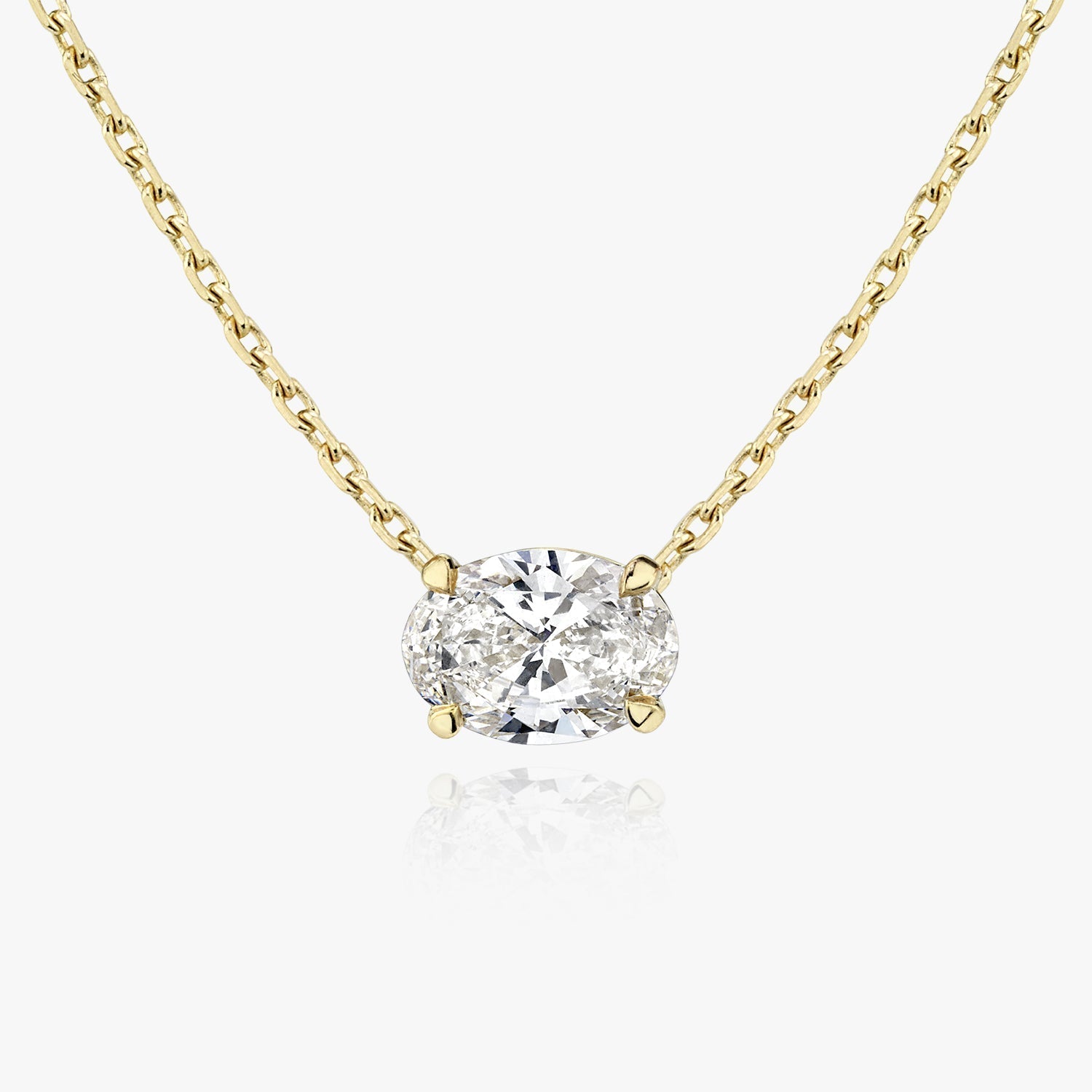 0.25 CT-1.0 CT Oval Solitaire CVD F/VS Diamond Necklace 4