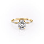 2.0 CT Elongated Cushion Cut Hidden Halo Pave Setting Moissanite Engagement Ring 10