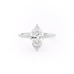 1.58 CT Marquise Cut Hidden Halo Pave Setting Moissanite Engagement Ring 1