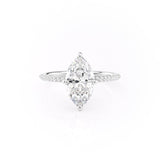1.58 CT Marquise Cut Hidden Halo Pave Setting Moissanite Engagement Ring 1