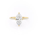 1.58 CT Marquise Cut Hidden Halo Pave Setting Moissanite Engagement Ring 11