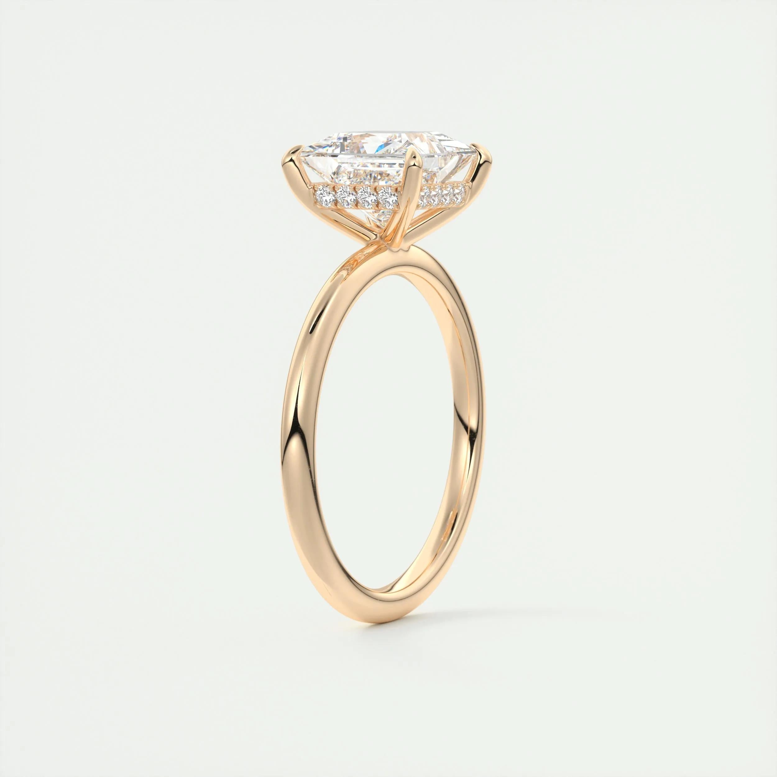2 CT Princess Hidden Halo CVD F/VS1 Diamond Engagement Ring 18