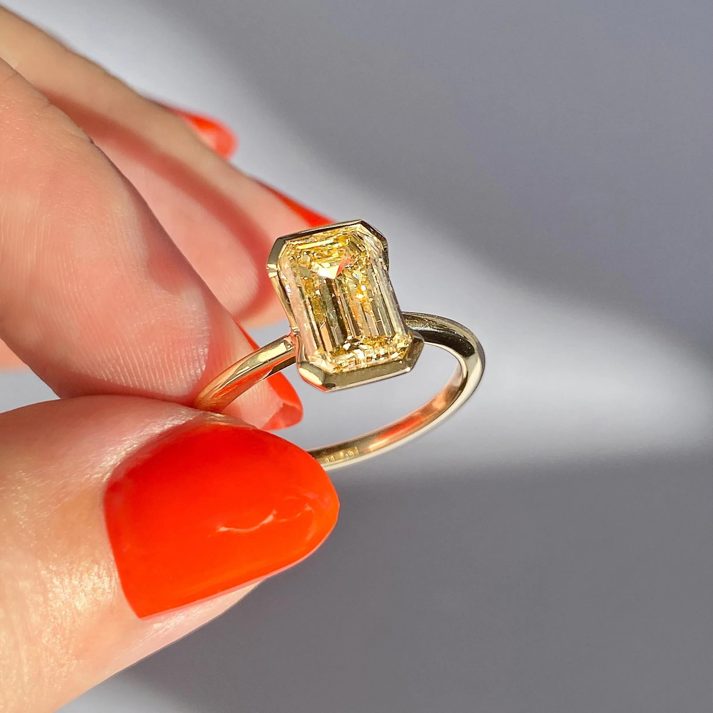 2 CT Emerald Bezel CVD F/VS1 Diamond Engagement Ring 29