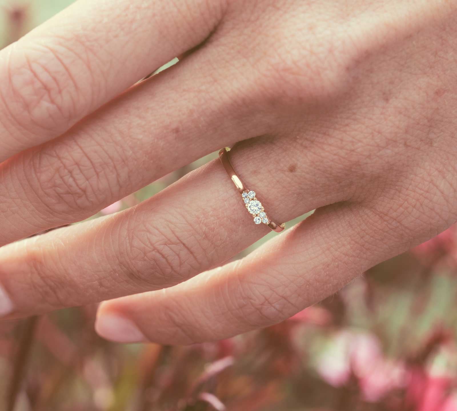 0.60 CT Round Shaped Moissanite Cluster Engagement Ring 2