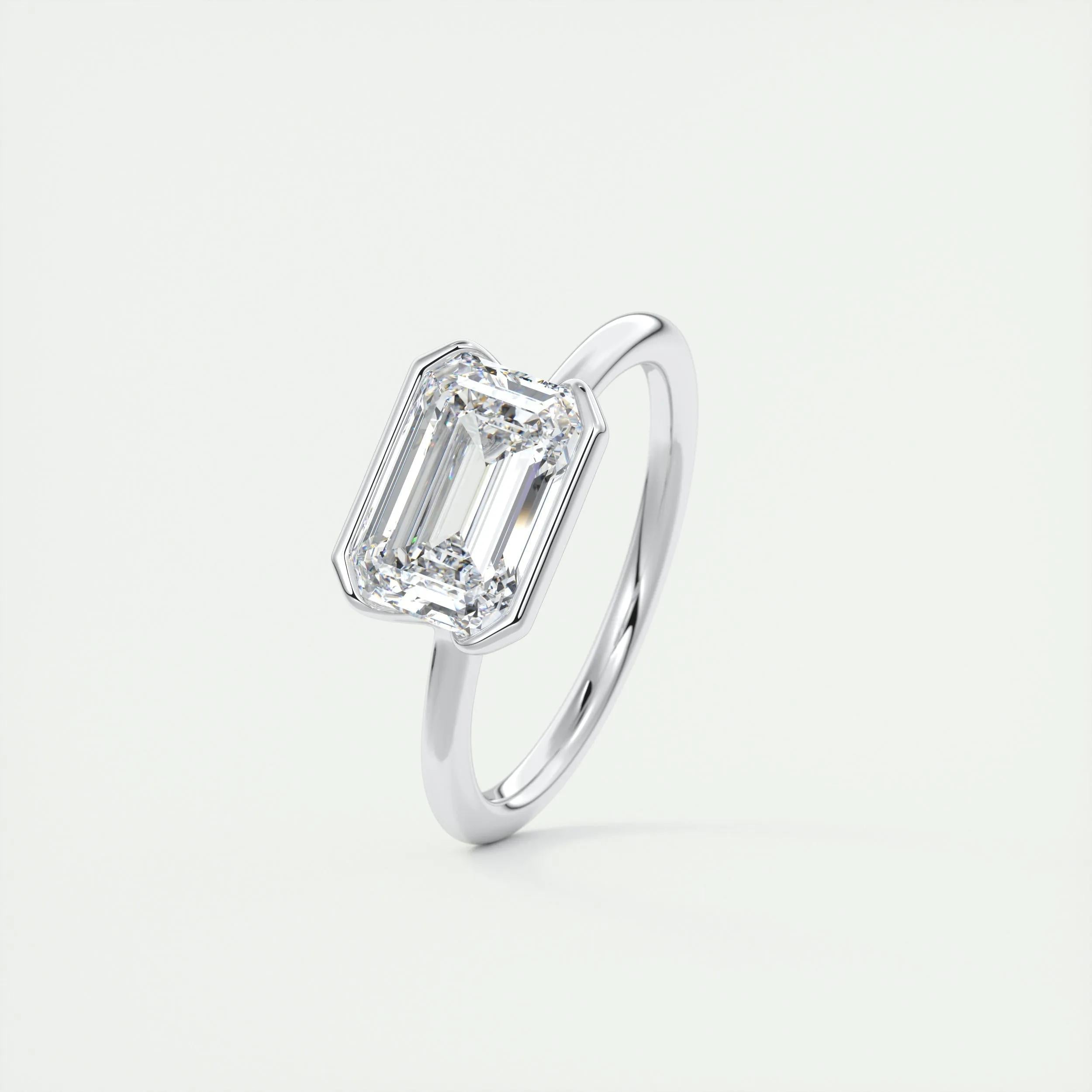 2 CT Emerald Half Bezel CVD F/VS1 Diamond Engagement Ring 5