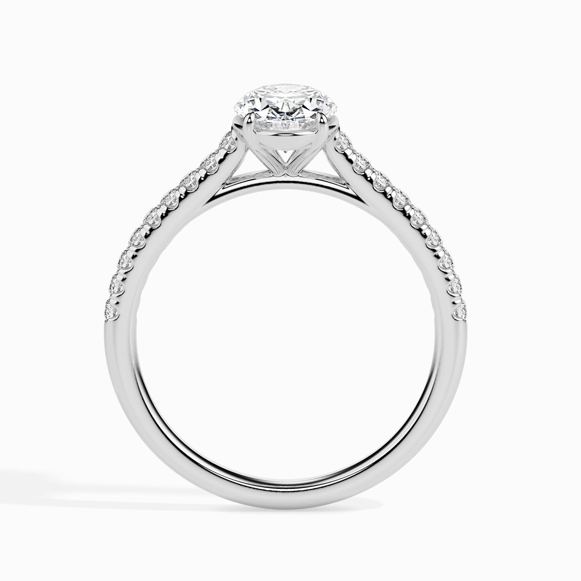 1 CT Oval Solitaire CVD F/VS Diamond Engagement Ring 3