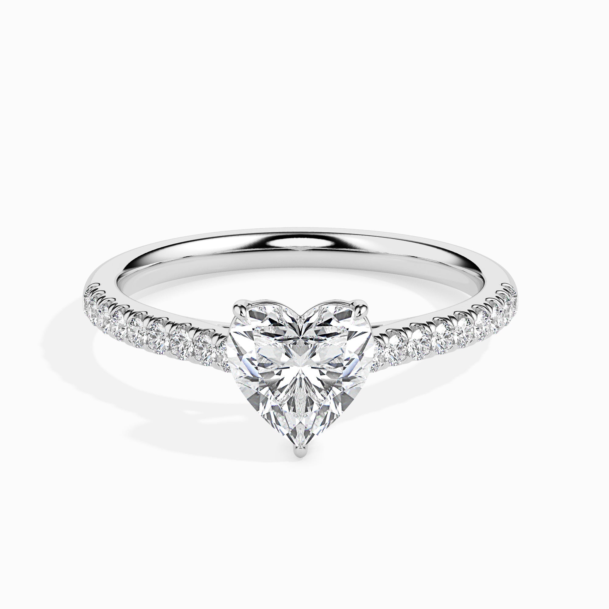 1 CT Heart Solitaire CVD F/VS Diamond Engagement Ring 1