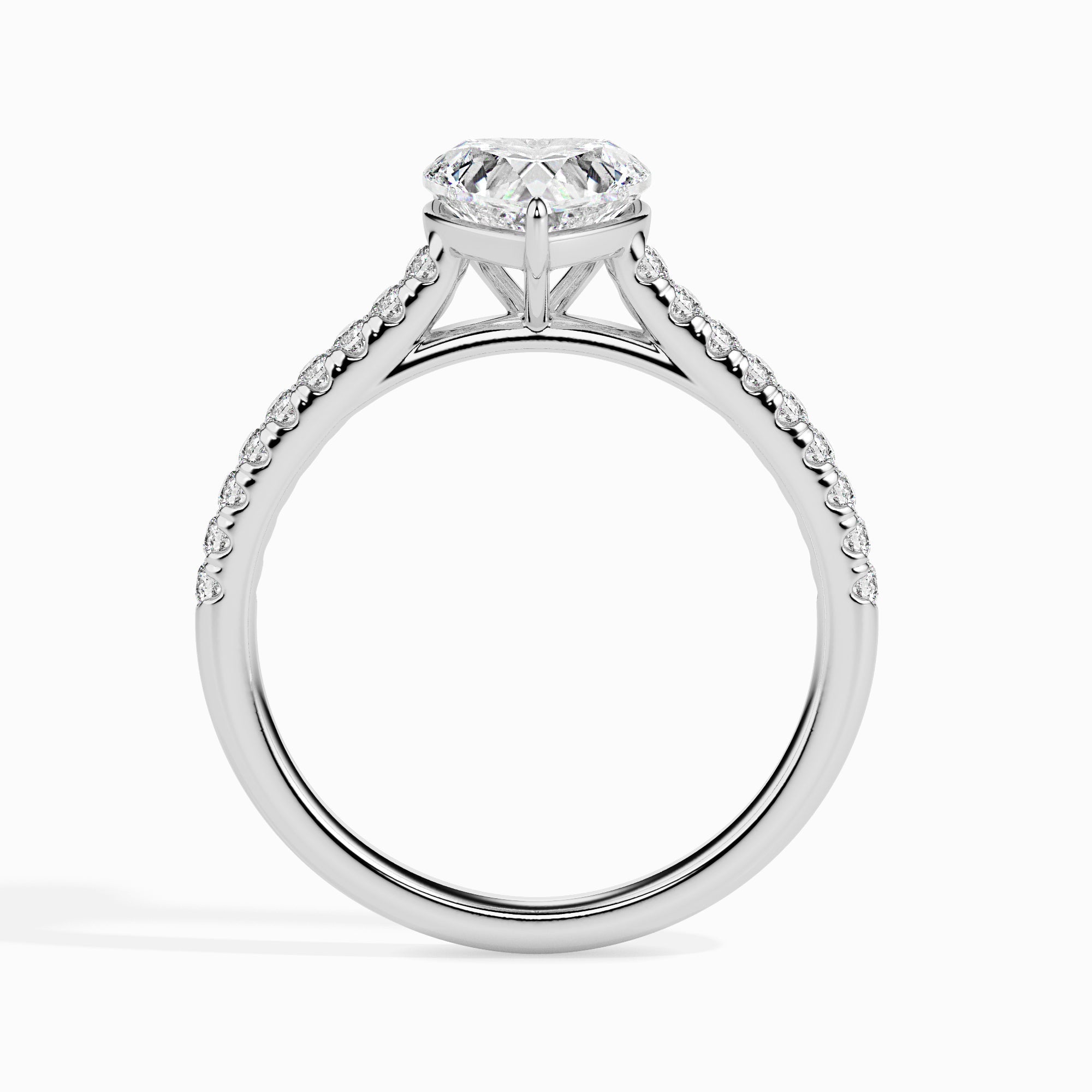 1 CT Heart Solitaire CVD F/VS Diamond Engagement Ring 3