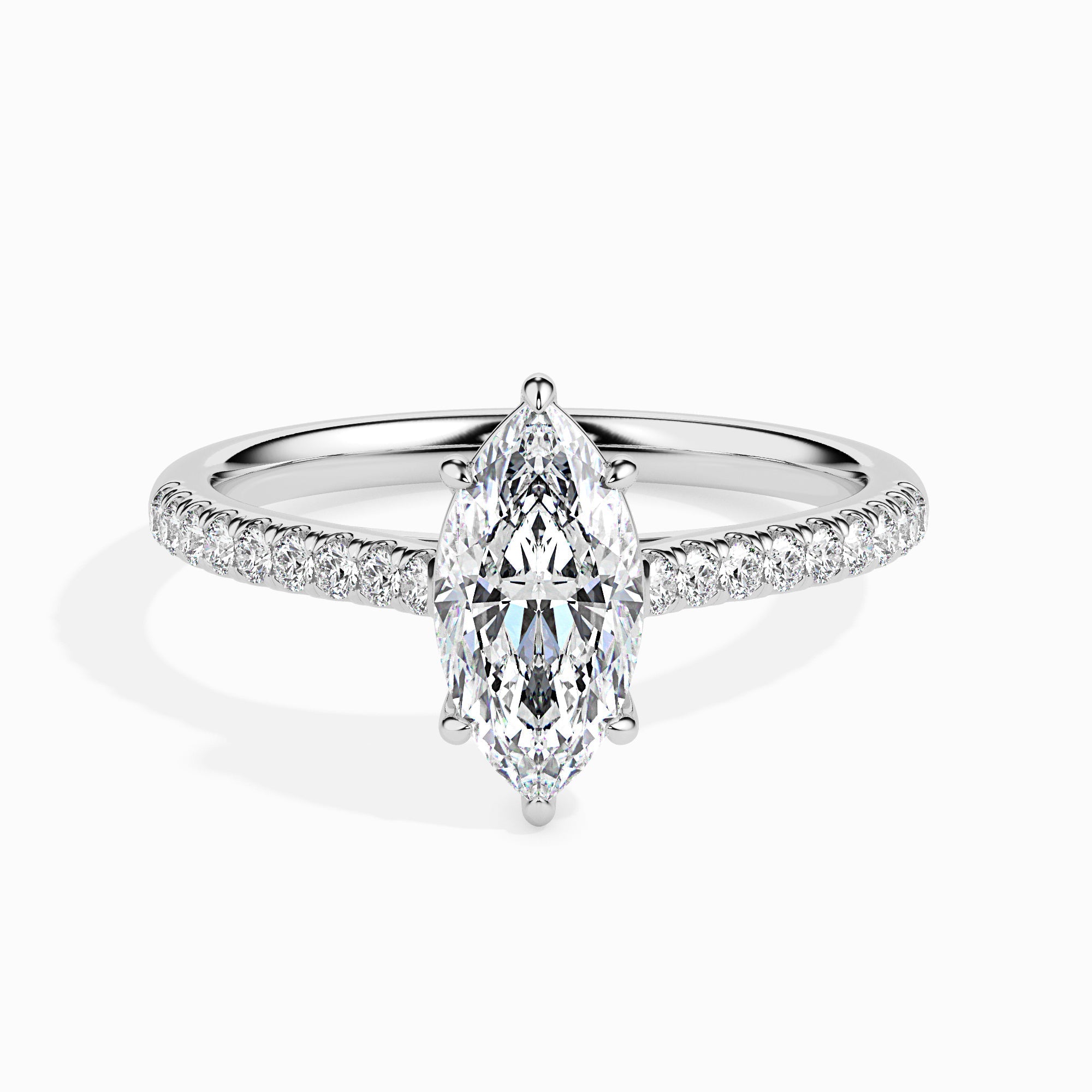 1.0 CT Marquise Solitaire CVD F/VS Diamond Engagement Ring 1