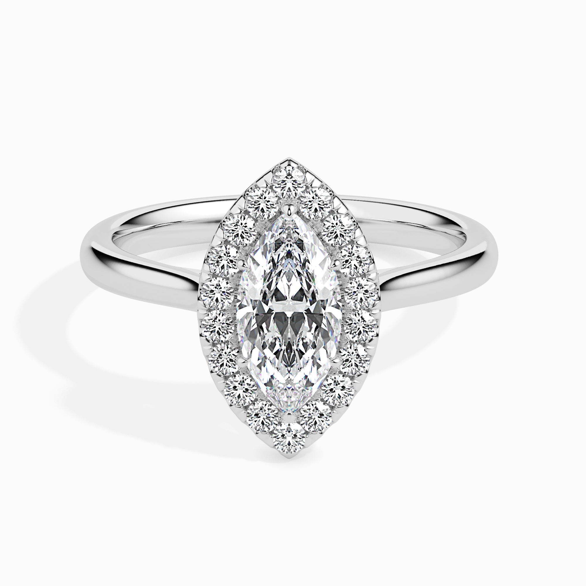 1 CT Marquise Halo CVD F/VS Diamond Engagement Ring 1