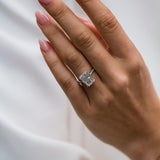 4.10 CT Radiant Solitaire Moissanite Engagement Ring 3
