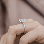 2.70 CT Radiant Solitaire Hidden Halo & Pave Moissanite Engagement Ring 8