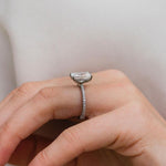 3.0 CT Radiant Solitaire Hidden Halo Moissanite Engagement Ring 5