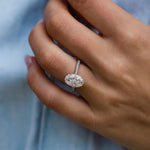 3.85 CT Oval Solitaire Hidden Halo Moissanite Engagement Ring 3