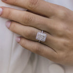 3.50 CT Crushed Ice Radiant Halo & Pave Moissanite Engagement Ring 1