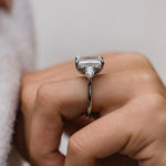 5.0 CT Radiant Three Stone Moissanite Engagement Ring 3