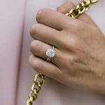 3.0 CT Cushion Solitaire Hidden Halo Moissanite Engagement Ring 8