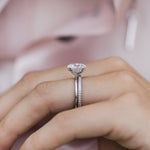 2.10 CT Oval Solitaire Hidden Halo Moissanite Engagement Ring 5