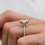 2.50 CT Oval Solitaire Hidden Halo Moissanite Engagement Ring 4