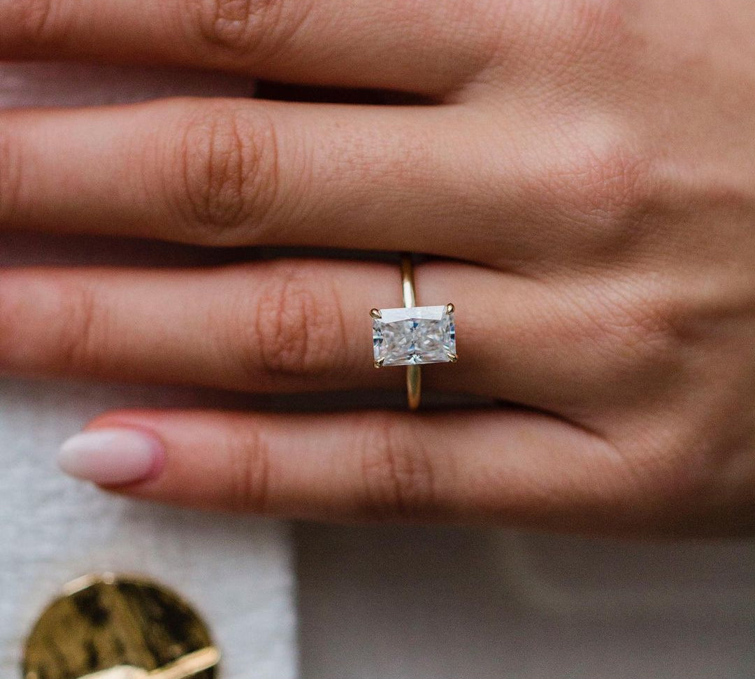 3.0 CT Radiant Solitaire Moissanite Engagement Ring 1