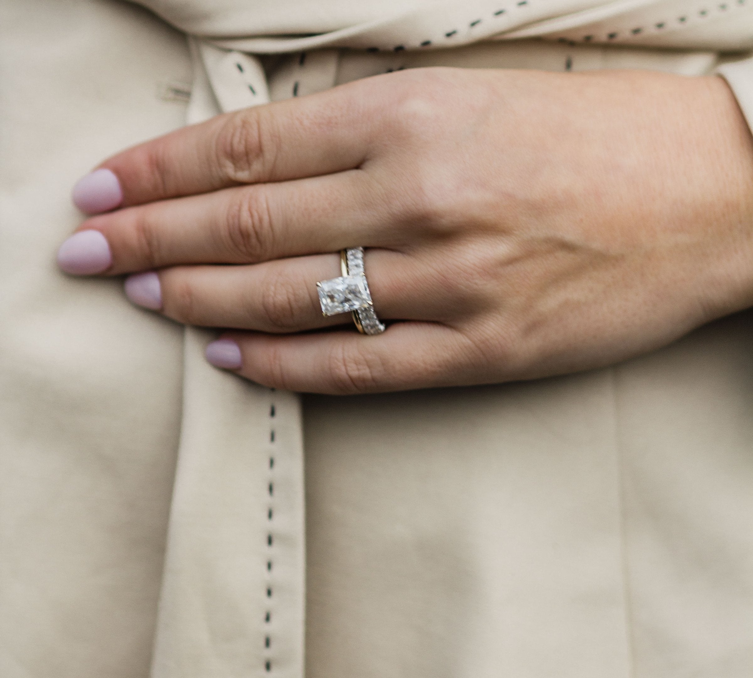 3.70 CT Radiant Solitaire Moissanite Engagement Ring 2