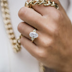 4.0 CT Oval Cluster Moissanite Engagement Ring 10