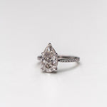 4.10 CT Pear Solitaire Pave Moissanite Engagement Ring 5